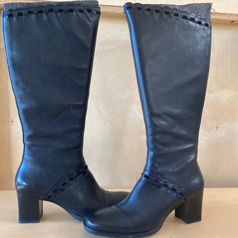 Clarks Artisan Collection, Black Leather Knee High Boots